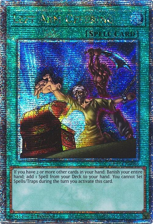 Left Arm Offering [RA04-EN086] Quarter Century Secret Rare | Exor Games Bridgewater