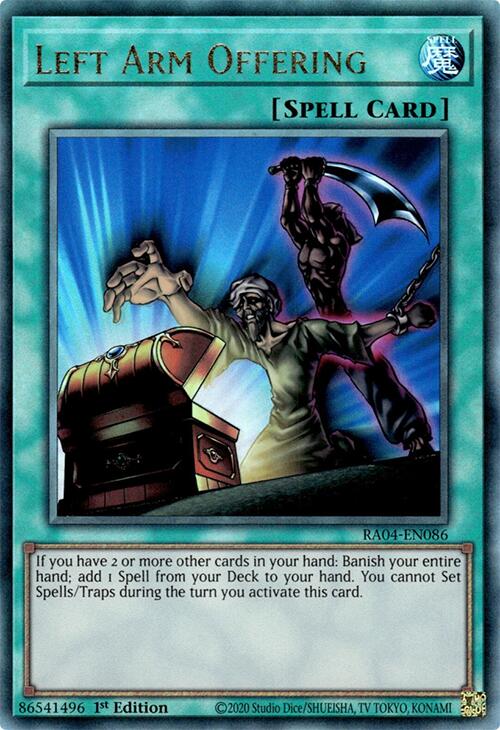 Left Arm Offering [RA04-EN086] Prismatic Ultimate Rare | Exor Games Bridgewater