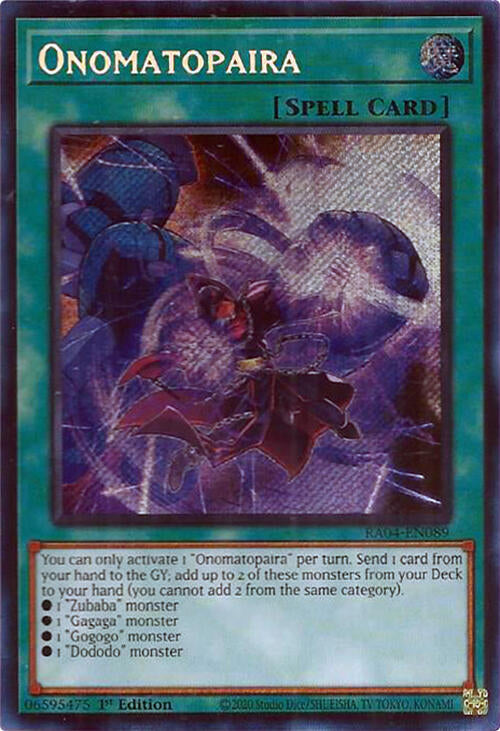 Onomatopaira [RA04-EN089] Secret Rare | Exor Games Bridgewater