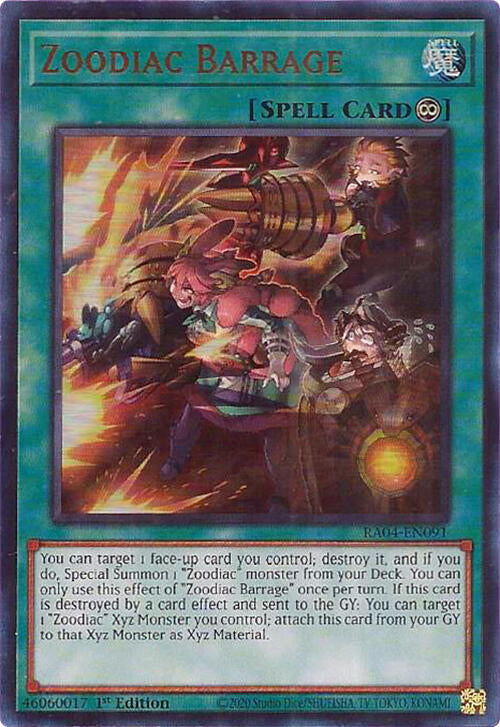 Zoodiac Barrage [RA04-EN091] Ultra Rare | Exor Games Bridgewater