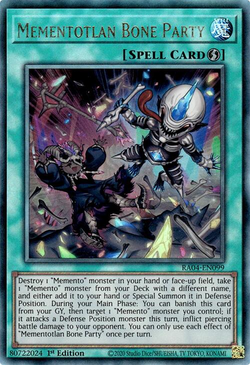 Mementotlan Bone Party [RA04-EN099] Prismatic Ultimate Rare | Exor Games Bridgewater
