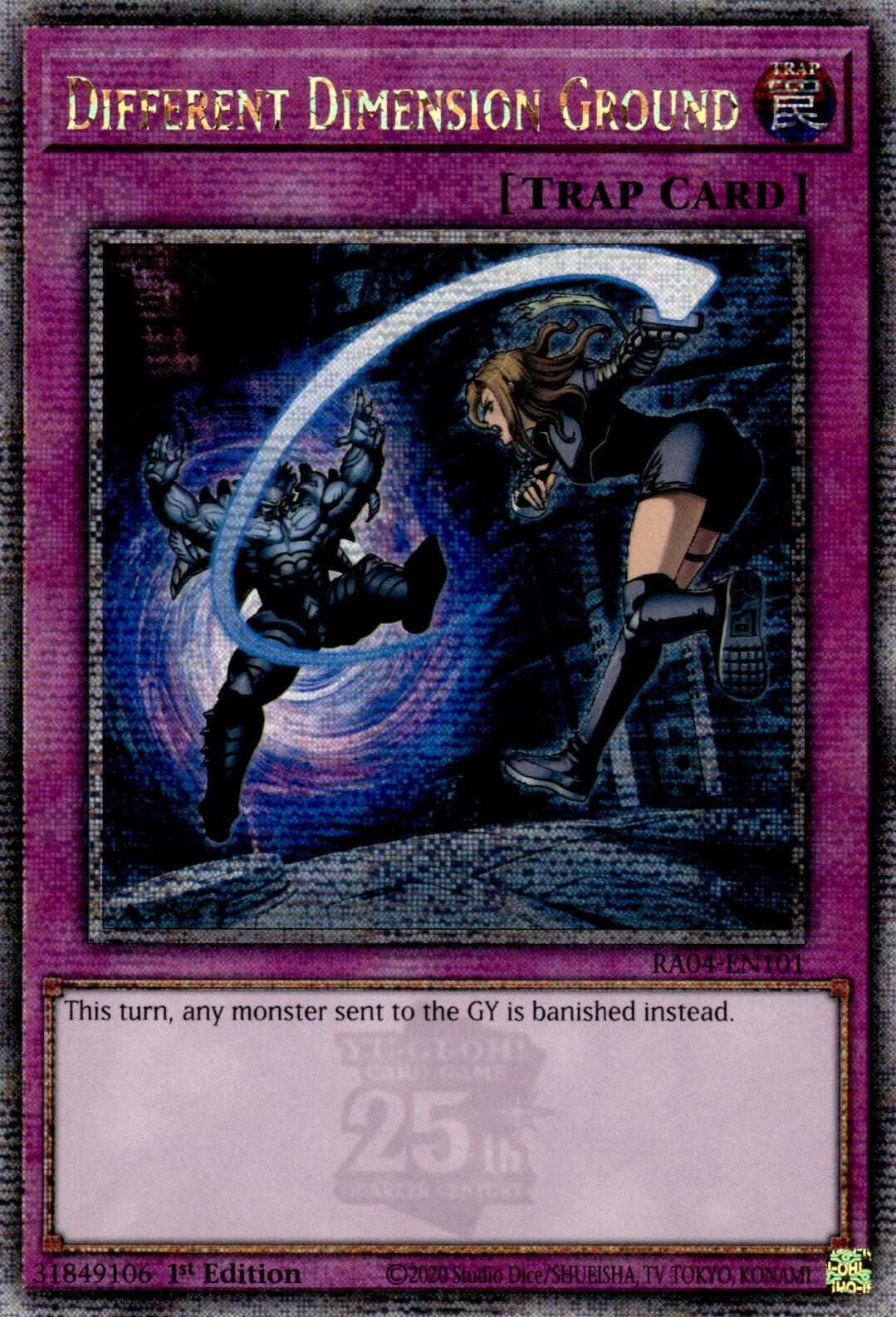 Different Dimension Ground [RA04-EN101] Quarter Century Secret Rare | Exor Games Bridgewater