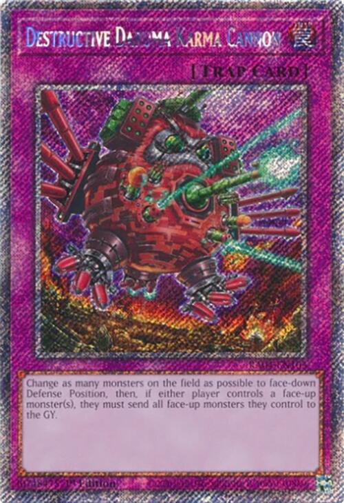 Destructive Daruma Karma Cannon [RA04-EN103] Platinum Secret Rare | Exor Games Bridgewater