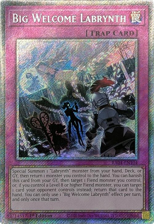 Big Welcome Labrynth [RA04-EN104] Platinum Secret Rare | Exor Games Bridgewater