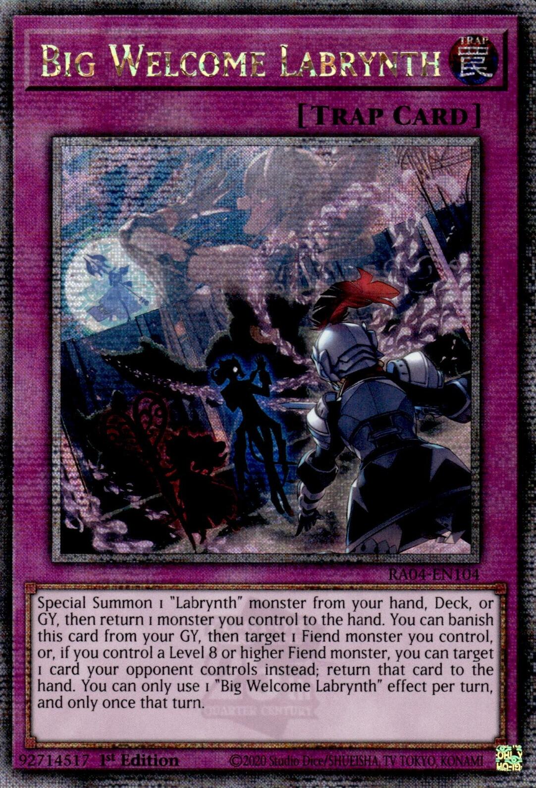 Big Welcome Labrynth [RA04-EN104] Quarter Century Secret Rare | Exor Games Bridgewater