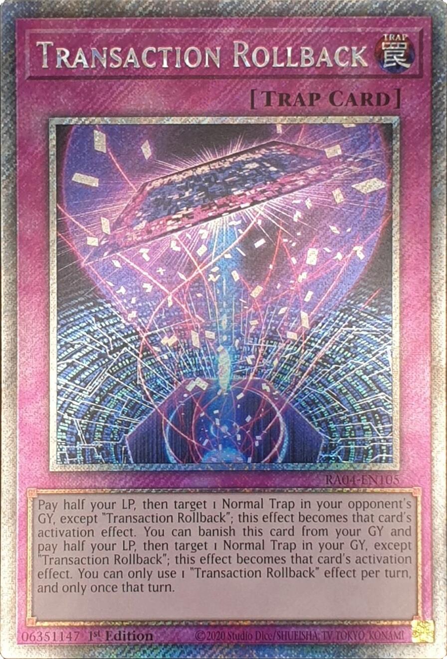 Transaction Rollback [RA04-EN105] Platinum Secret Rare | Exor Games Bridgewater