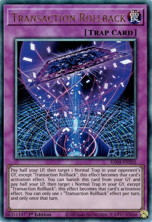Transaction Rollback [RA04-EN105] Prismatic Ultimate Rare | Exor Games Bridgewater