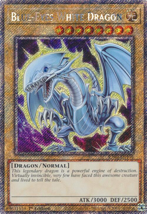 Blue-Eyes White Dragon (7th Art) [RA04-EN108] Platinum Secret Rare | Exor Games Bridgewater