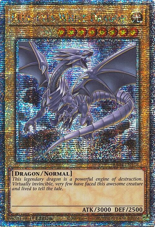 Blue-Eyes White Dragon (8th Art) [RA04-EN108] Quarter Century Secret Rare | Exor Games Bridgewater