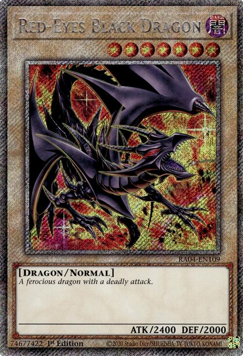 Red-Eyes Black Dragon (8th Art) [RA04-EN109] Platinum Secret Rare | Exor Games Bridgewater