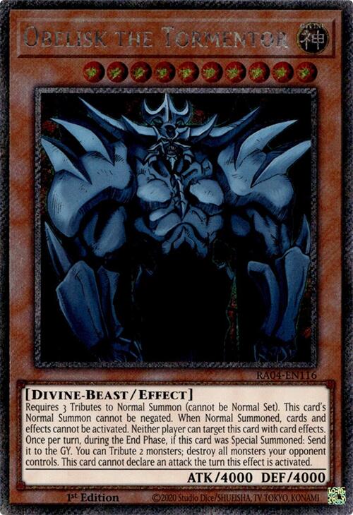 Obelisk the Tormentor [RA04-EN116] Platinum Secret Rare | Exor Games Bridgewater