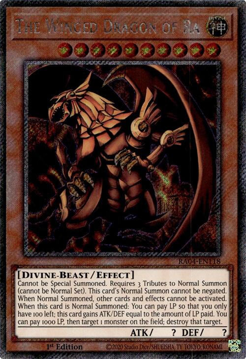 The Winged Dragon of Ra [RA04-EN118] Platinum Secret Rare | Exor Games Bridgewater