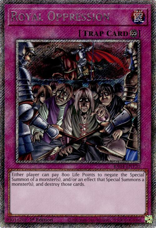 Royal Oppression [RA04-EN120] Platinum Secret Rare | Exor Games Bridgewater