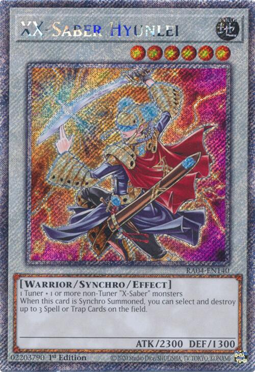 XX-Saber Hyunlei [RA04-EN140] Platinum Secret Rare | Exor Games Bridgewater