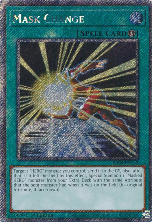 Mask Change [RA04-EN142] Platinum Secret Rare | Exor Games Bridgewater