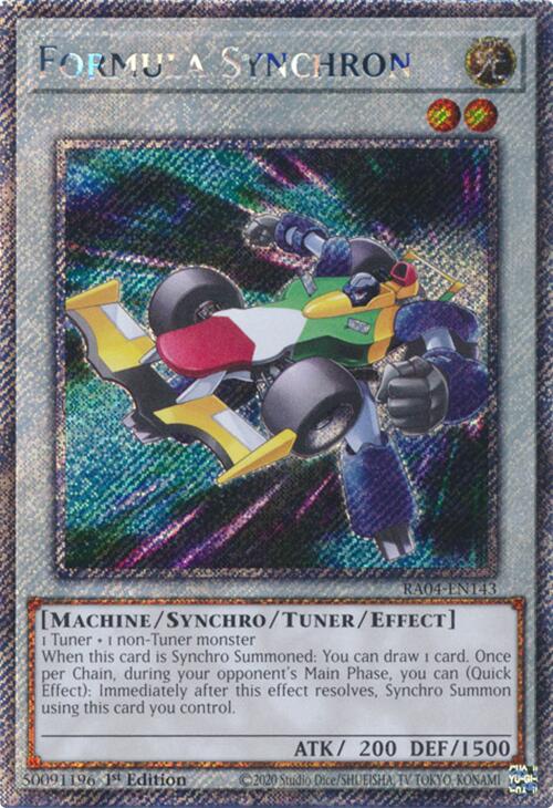 Formula Synchron [RA04-EN143] Platinum Secret Rare | Exor Games Bridgewater