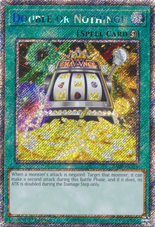 Double or Nothing! [RA04-EN156] Platinum Secret Rare | Exor Games Bridgewater