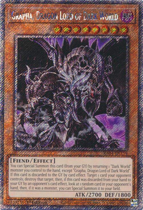Grapha, Dragon Lord of Dark World [RA04-EN159] Platinum Secret Rare | Exor Games Bridgewater