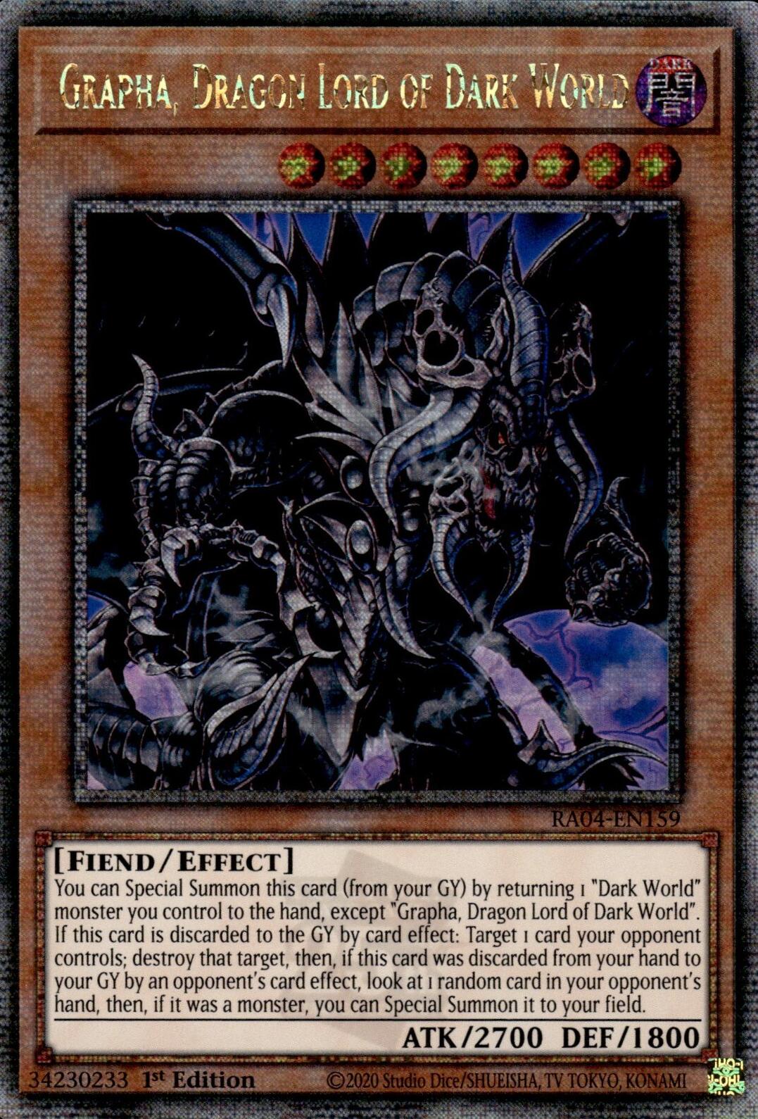 Grapha, Dragon Lord of Dark World [RA04-EN159] Quarter Century Secret Rare | Exor Games Bridgewater