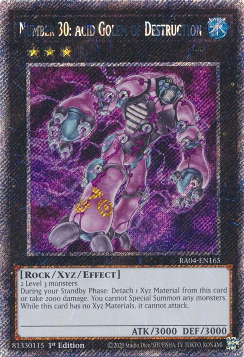 Number 30: Acid Golem of Destruction [RA04-EN165] Platinum Secret Rare | Exor Games Bridgewater