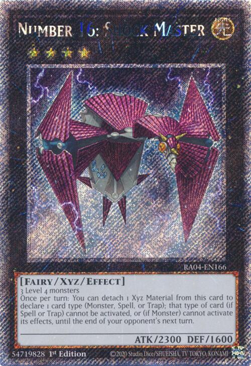 Number 16: Shock Master [RA04-EN166] Platinum Secret Rare | Exor Games Bridgewater