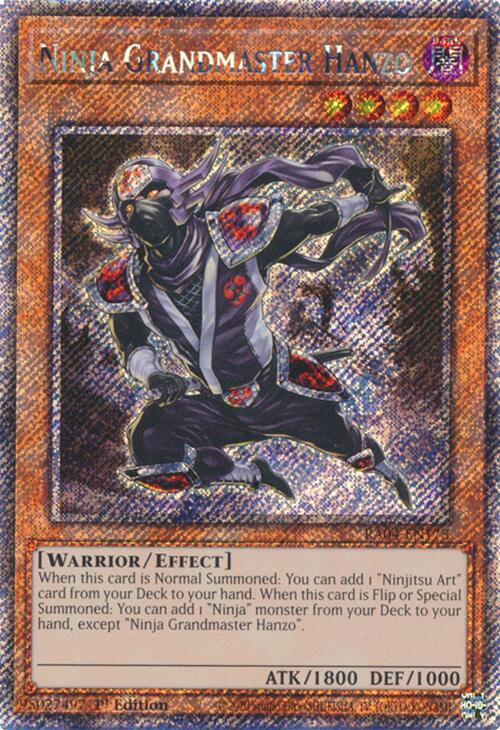 Ninja Grandmaster Hanzo [RA04-EN173] Platinum Secret Rare | Exor Games Bridgewater