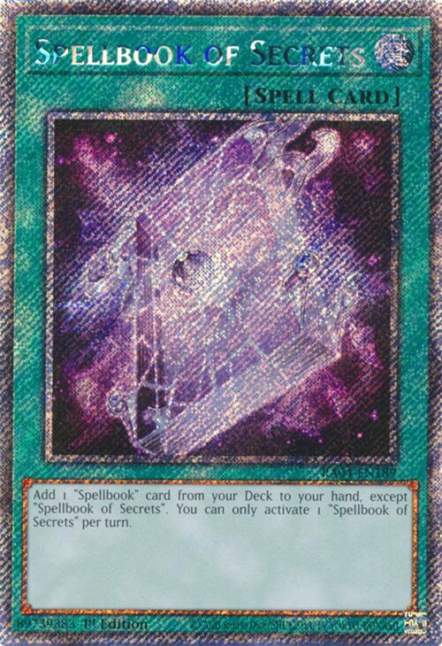 Spellbook of Secrets [RA04-EN189] Platinum Secret Rare | Exor Games Bridgewater