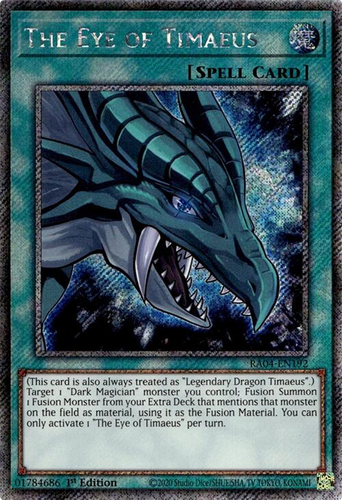The Eye of Timaeus [RA04-EN192] Platinum Secret Rare | Exor Games Bridgewater