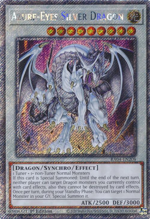 Azure-Eyes Silver Dragon [RA04-EN208] Platinum Secret Rare | Exor Games Bridgewater