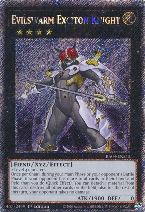 Evilswarm Exciton Knight [RA04-EN212] Platinum Secret Rare | Exor Games Bridgewater