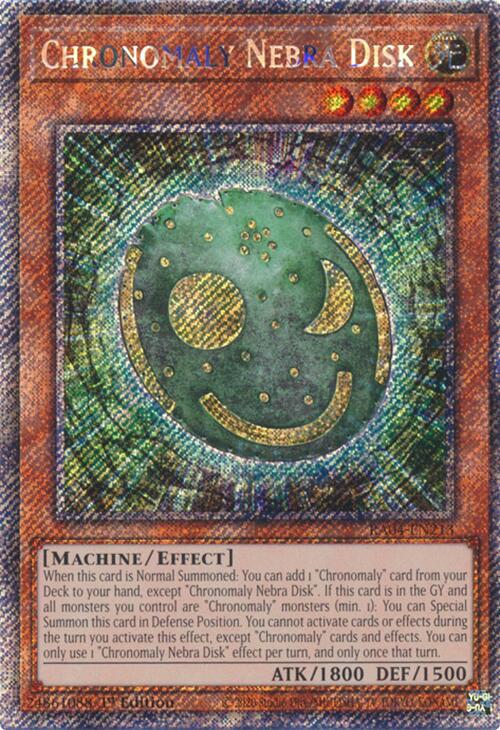 Chronomaly Nebra Disk [RA04-EN213] Platinum Secret Rare | Exor Games Bridgewater