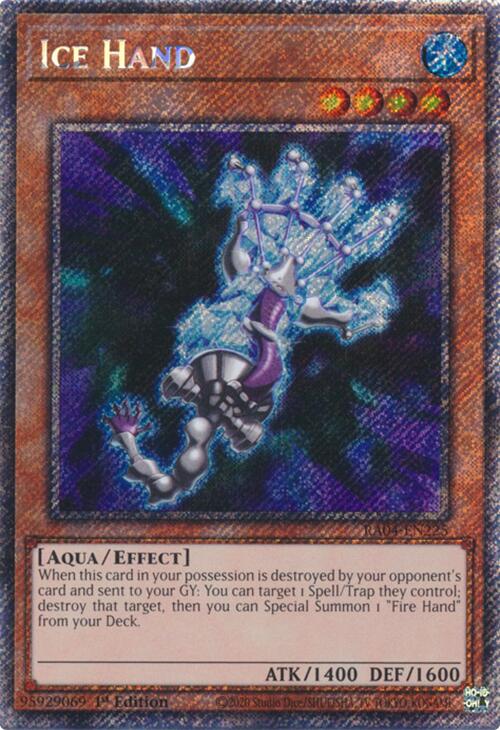Ice Hand [RA04-EN225] Platinum Secret Rare | Exor Games Bridgewater