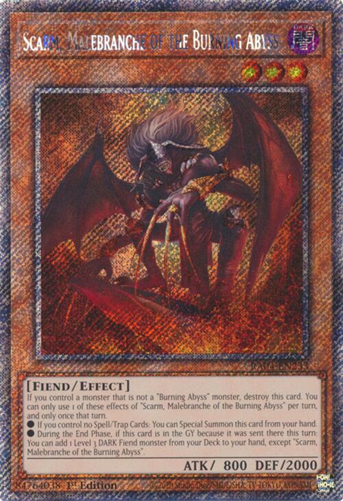 Scarm, Malebranche of the Burning Abyss [RA04-EN233] Platinum Secret Rare | Exor Games Bridgewater