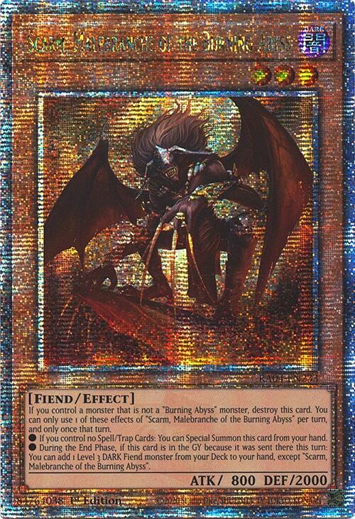 Scarm, Malebranche of the Burning Abyss [RA04-EN233] Quarter Century Secret Rare | Exor Games Bridgewater