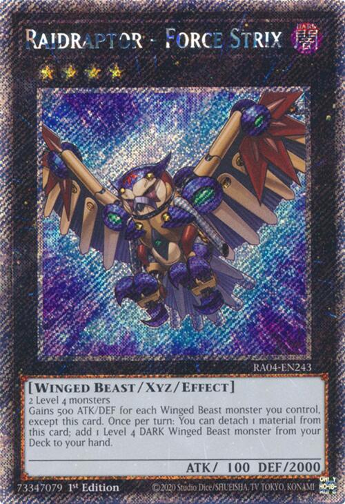Raidraptor - Force Strix [RA04-EN243] Platinum Secret Rare | Exor Games Bridgewater