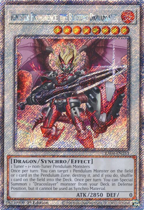Ignister Prominence, the Blasting Dracoslayer [RA04-EN253] Platinum Secret Rare | Exor Games Bridgewater