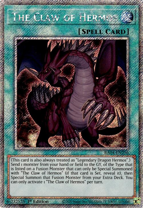 The Claw of Hermos [RA04-EN256] Platinum Secret Rare | Exor Games Bridgewater