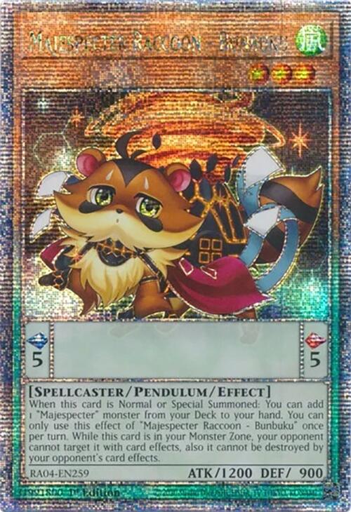 Majespecter Raccoon - Bunbuku [RA04-EN259] Quarter Century Secret Rare | Exor Games Bridgewater