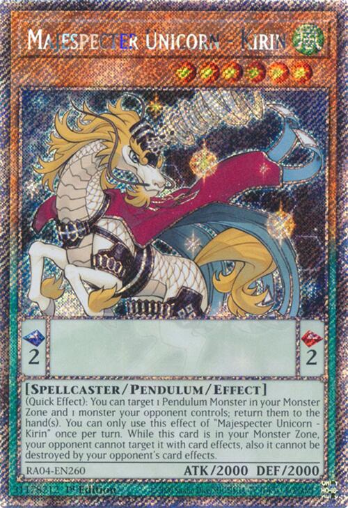 Majespecter Unicorn - Kirin [RA04-EN260] Platinum Secret Rare | Exor Games Bridgewater