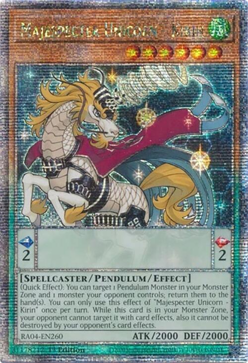 Majespecter Unicorn - Kirin [RA04-EN260] Quarter Century Secret Rare | Exor Games Bridgewater