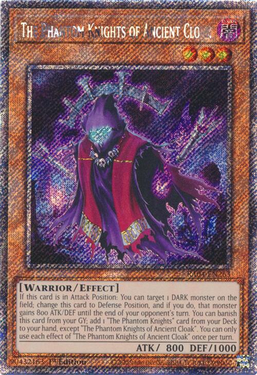 The Phantom Knights of Ancient Cloak [RA04-EN263] Platinum Secret Rare | Exor Games Bridgewater