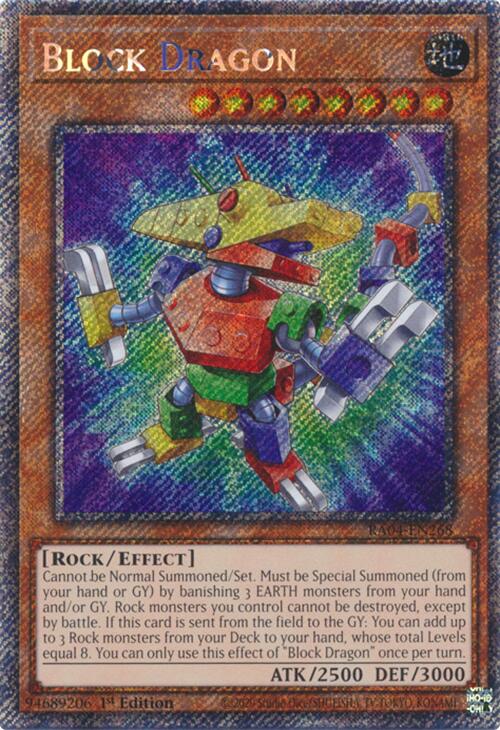 Block Dragon [RA04-EN268] Platinum Secret Rare | Exor Games Bridgewater