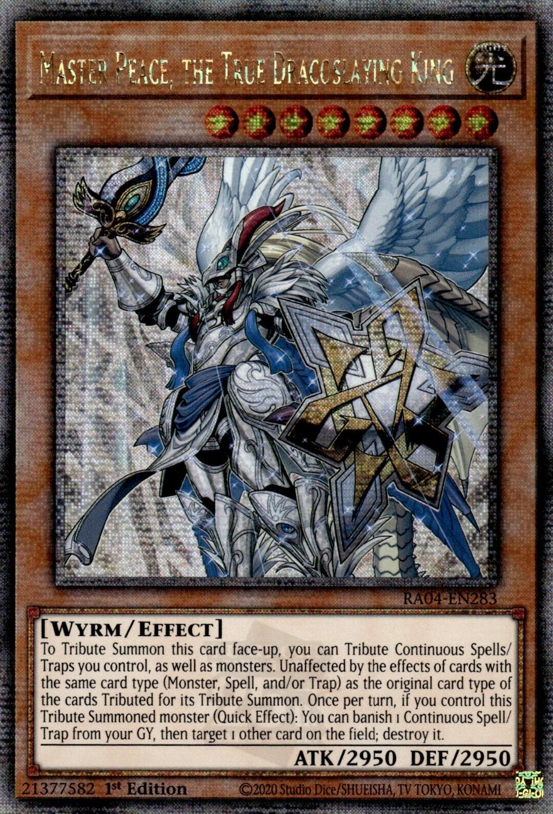 Master Peace, the True Dracoslaying King [RA04-EN283] Quarter Century Secret Rare | Exor Games Bridgewater