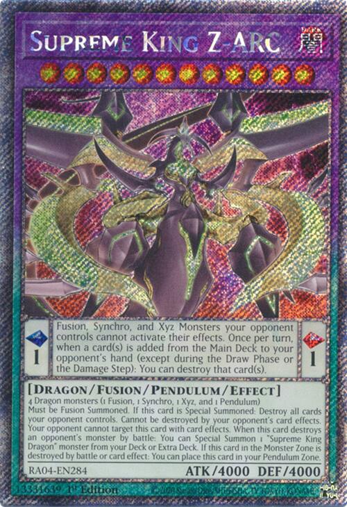 Supreme King Z-ARC [RA04-EN284] Platinum Secret Rare | Exor Games Bridgewater