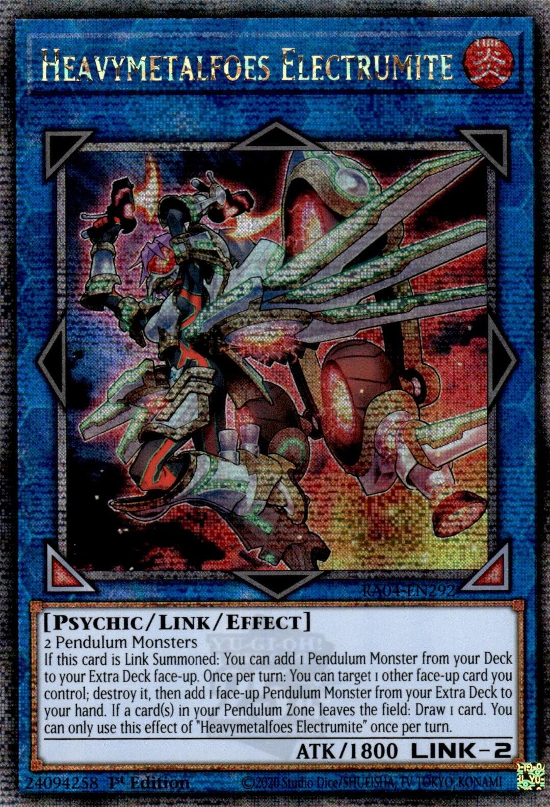 Heavymetalfoes Electrumite [RA04-EN292] Quarter Century Secret Rare | Exor Games Bridgewater