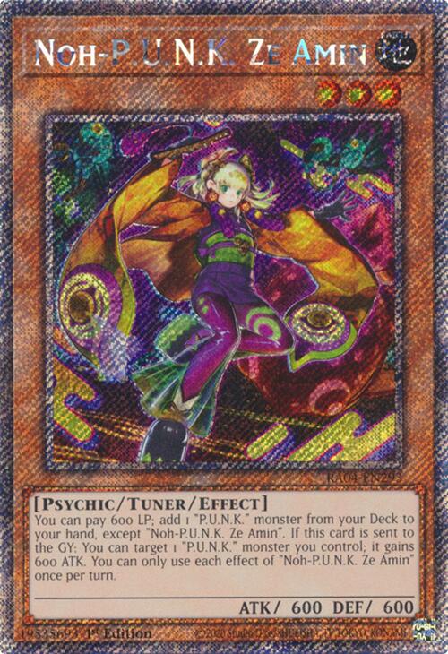 Noh-P.U.N.K. Ze Amin [RA04-EN293] Platinum Secret Rare | Exor Games Bridgewater
