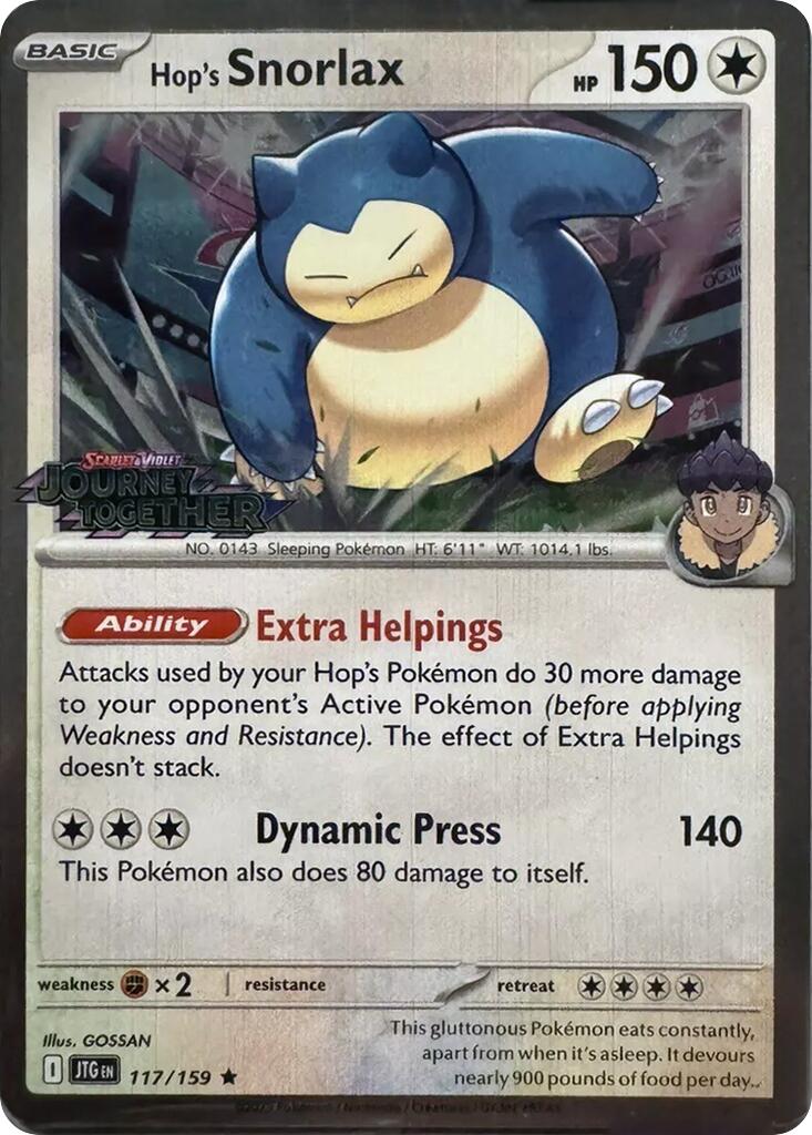 Hop's Snorlax (117/159) (Cosmos Holo) [Scarlet & Violet: Journey Together] | Exor Games Bridgewater