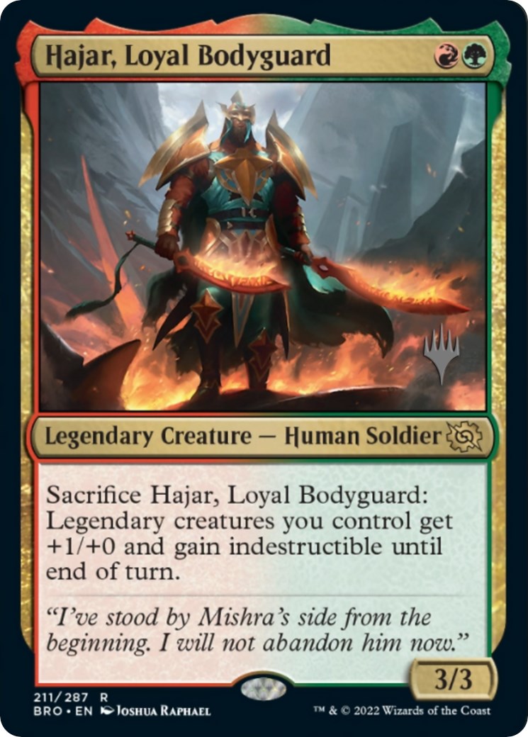 Hajar, Loyal Bodyguard (Promo Pack) [The Brothers' War Promos] | Exor Games Bridgewater