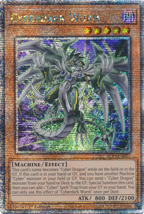 Cyberdark Wurm [ALIN-EN027] Quarter Century Secret Rare | Exor Games Bridgewater
