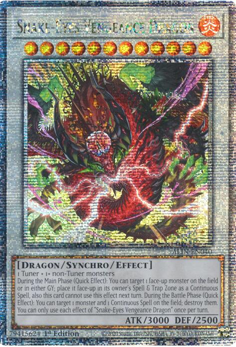 Snake-Eyes Vengeance Dragon [ALIN-EN040] Quarter Century Secret Rare | Exor Games Bridgewater